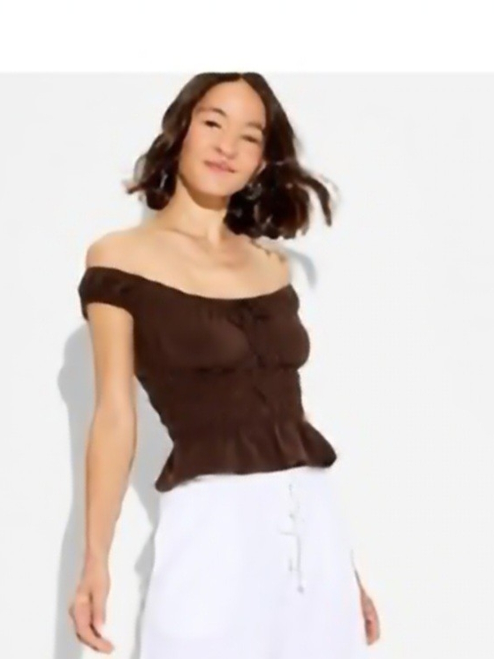 Wild Fable Off-Shoulder Brown Women’s Top - Picture 1 of 1